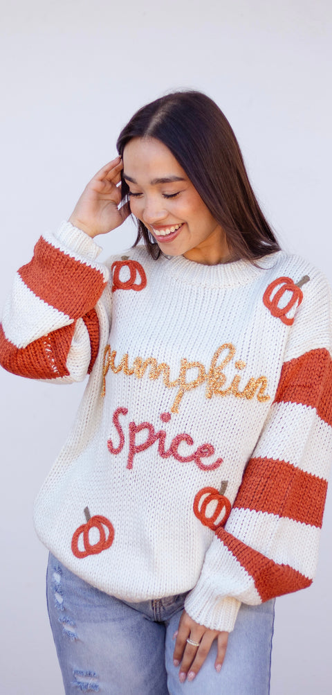 Pumpkin Spice Knit Sweater