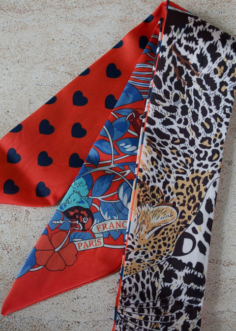 Navy Blue Heart Bag Scarf