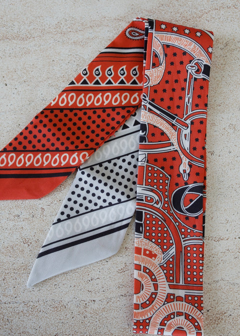 Orange Abstract Bag Scarf