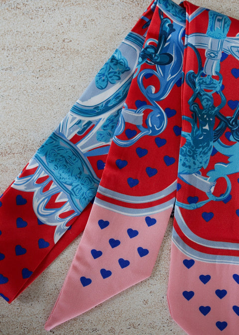 Royal Blue Heart Bag Scarf