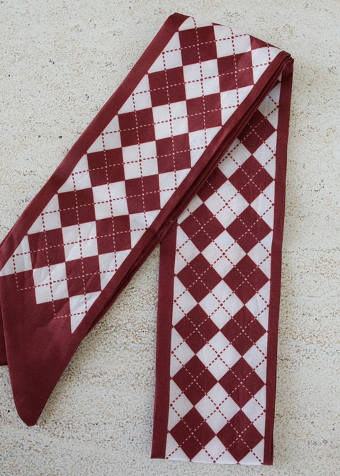 Maroon Pattern Bag Scarf